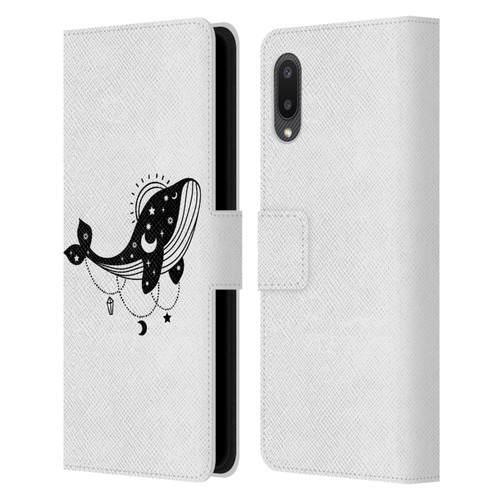 Haroulita Celestial Tattoo Whale Leather Book Wallet Case Cover For Samsung Galaxy A02/M02 (2021)