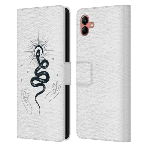 Haroulita Celestial Tattoo Snake Leather Book Wallet Case Cover For Samsung Galaxy A04 (2022)