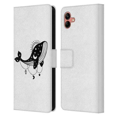 Haroulita Celestial Tattoo Whale Leather Book Wallet Case Cover For Samsung Galaxy A04 (2022)