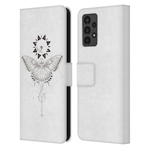 Haroulita Celestial Tattoo Butterfly And Sun Leather Book Wallet Case Cover For Samsung Galaxy A13 (2022)