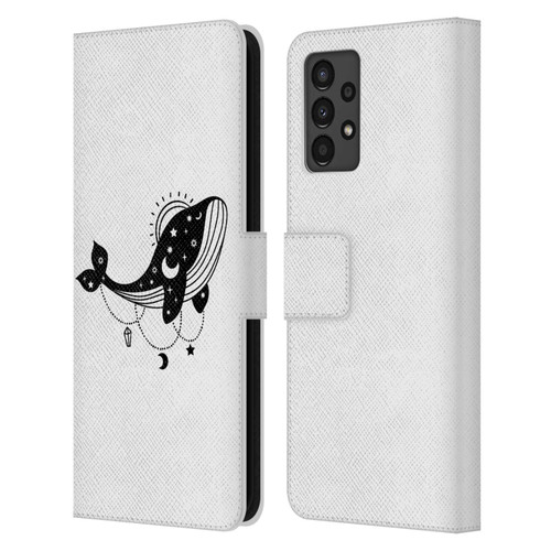 Haroulita Celestial Tattoo Whale Leather Book Wallet Case Cover For Samsung Galaxy A13 (2022)