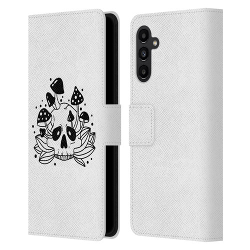 Haroulita Celestial Tattoo Skull Leather Book Wallet Case Cover For Samsung Galaxy A13 5G (2021)