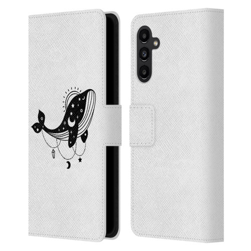 Haroulita Celestial Tattoo Whale Leather Book Wallet Case Cover For Samsung Galaxy A13 5G (2021)