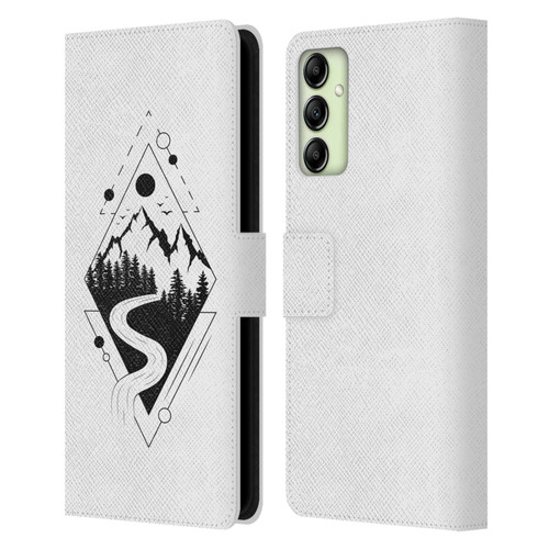 Haroulita Celestial Tattoo Mountain Leather Book Wallet Case Cover For Samsung Galaxy A14 5G