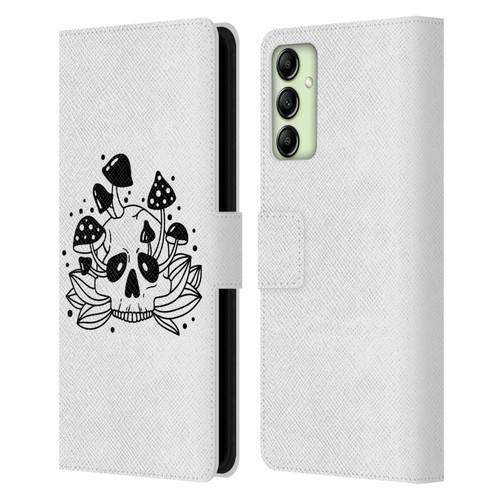 Haroulita Celestial Tattoo Skull Leather Book Wallet Case Cover For Samsung Galaxy A14 5G