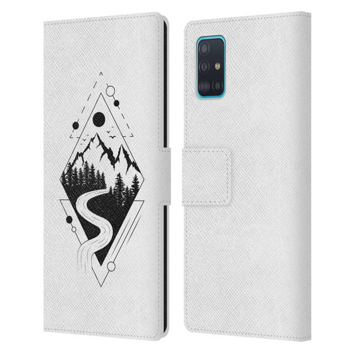 Haroulita Celestial Tattoo Mountain Leather Book Wallet Case Cover For Samsung Galaxy A51 (2019)