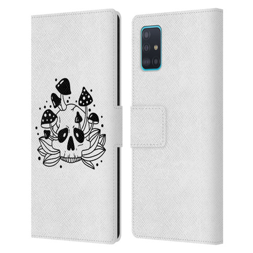 Haroulita Celestial Tattoo Skull Leather Book Wallet Case Cover For Samsung Galaxy A51 (2019)