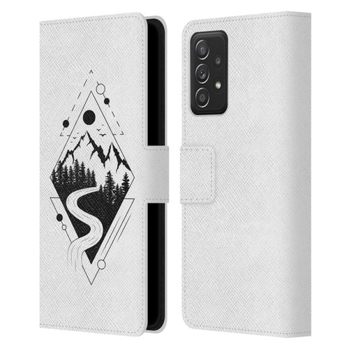 Haroulita Celestial Tattoo Mountain Leather Book Wallet Case Cover For Samsung Galaxy A52 / A52s / 5G (2021)