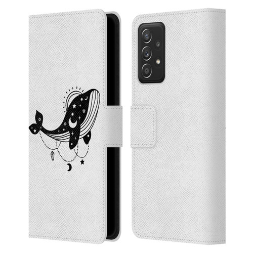 Haroulita Celestial Tattoo Whale Leather Book Wallet Case Cover For Samsung Galaxy A52 / A52s / 5G (2021)