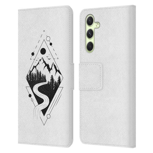 Haroulita Celestial Tattoo Mountain Leather Book Wallet Case Cover For Samsung Galaxy A54 5G