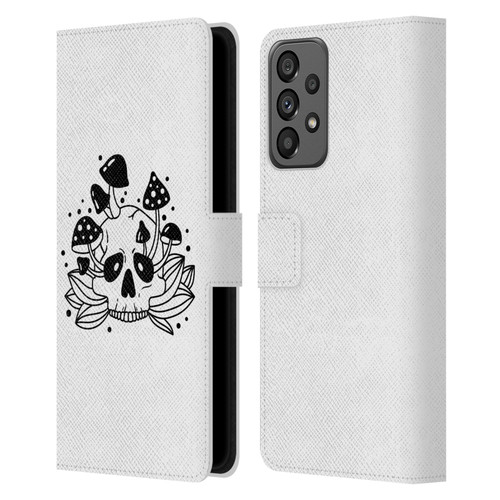 Haroulita Celestial Tattoo Skull Leather Book Wallet Case Cover For Samsung Galaxy A73 5G (2022)