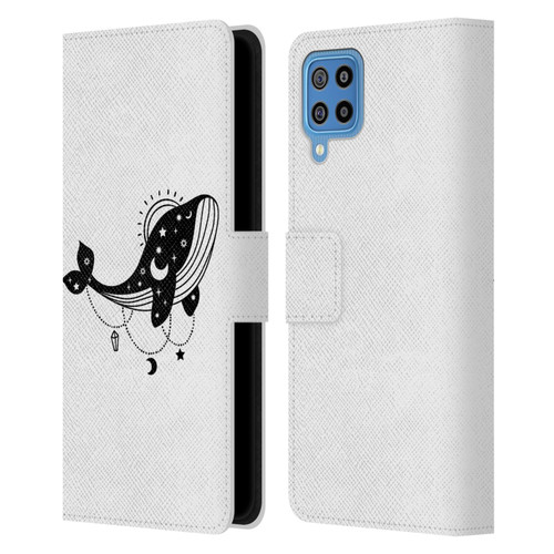 Haroulita Celestial Tattoo Whale Leather Book Wallet Case Cover For Samsung Galaxy F22 (2021)