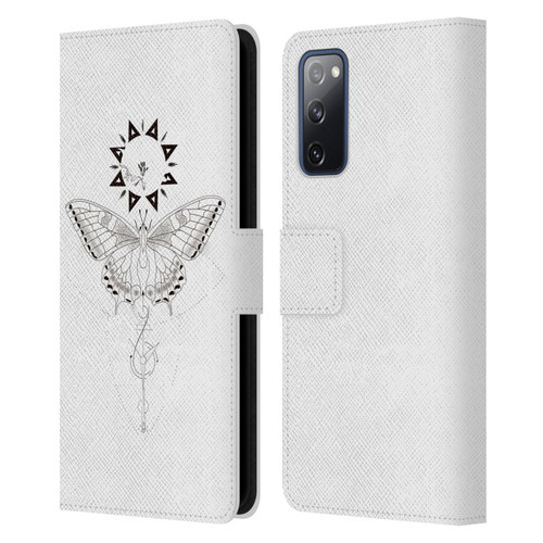 Haroulita Celestial Tattoo Butterfly And Sun Leather Book Wallet Case Cover For Samsung Galaxy S20 FE / 5G