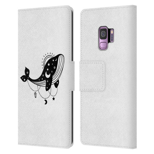 Haroulita Celestial Tattoo Whale Leather Book Wallet Case Cover For Samsung Galaxy S9