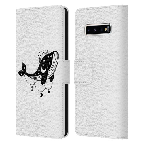 Haroulita Celestial Tattoo Whale Leather Book Wallet Case Cover For Samsung Galaxy S10+ / S10 Plus