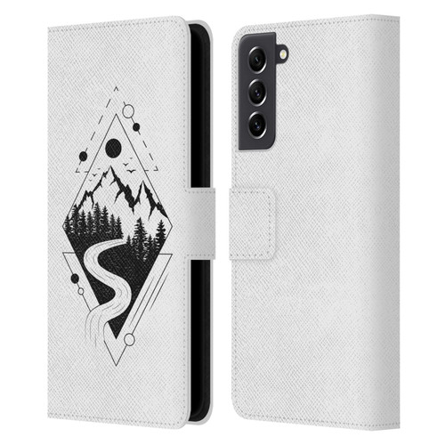 Haroulita Celestial Tattoo Mountain Leather Book Wallet Case Cover For Samsung Galaxy S21 FE 5G