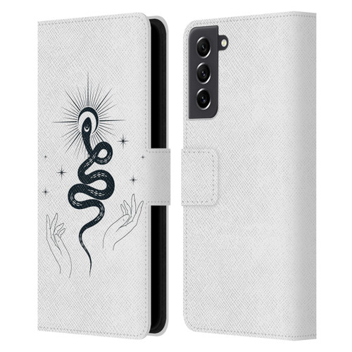 Haroulita Celestial Tattoo Snake Leather Book Wallet Case Cover For Samsung Galaxy S21 FE 5G