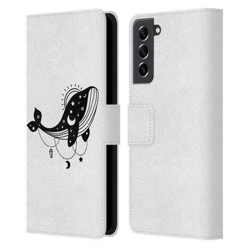 Haroulita Celestial Tattoo Whale Leather Book Wallet Case Cover For Samsung Galaxy S21 FE 5G