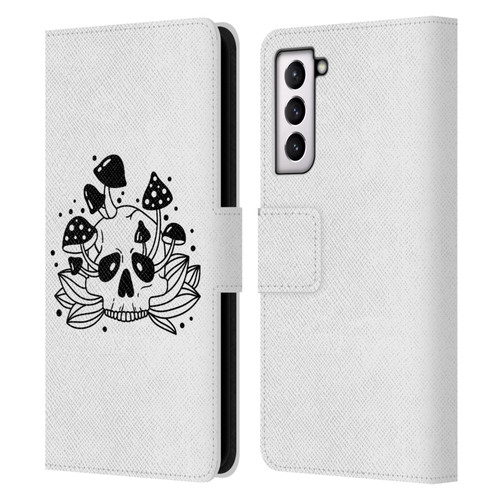 Haroulita Celestial Tattoo Skull Leather Book Wallet Case Cover For Samsung Galaxy S21 5G