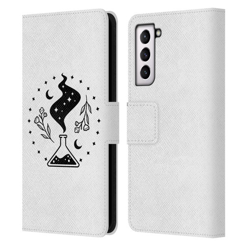 Haroulita Celestial Tattoo Potion Leather Book Wallet Case Cover For Samsung Galaxy S21 5G