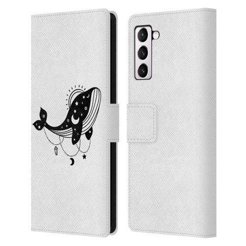 Haroulita Celestial Tattoo Whale Leather Book Wallet Case Cover For Samsung Galaxy S21+ 5G