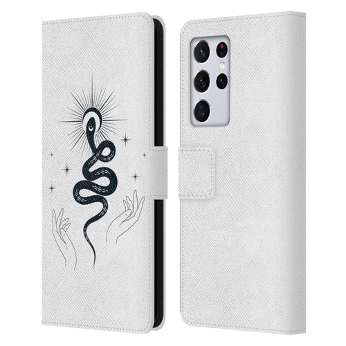 Haroulita Celestial Tattoo Snake Leather Book Wallet Case Cover For Samsung Galaxy S21 Ultra 5G