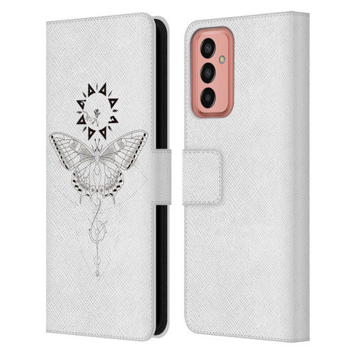 Haroulita Celestial Tattoo Butterfly And Sun Leather Book Wallet Case Cover For Samsung Galaxy M13 (2022)