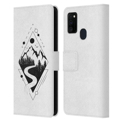 Haroulita Celestial Tattoo Mountain Leather Book Wallet Case Cover For Samsung Galaxy M30s (2019)/M21 (2020)