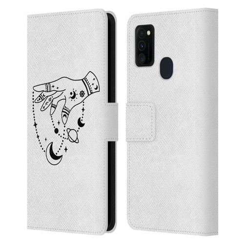 Haroulita Celestial Tattoo Puppet Universe Leather Book Wallet Case Cover For Samsung Galaxy M30s (2019)/M21 (2020)