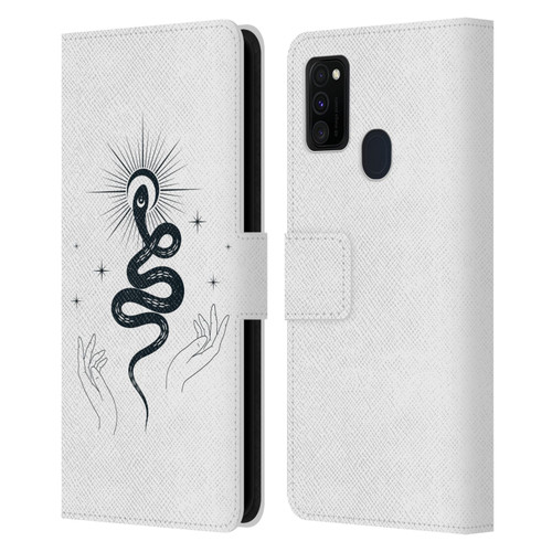 Haroulita Celestial Tattoo Snake Leather Book Wallet Case Cover For Samsung Galaxy M30s (2019)/M21 (2020)