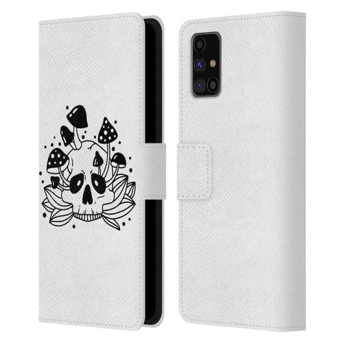 Haroulita Celestial Tattoo Skull Leather Book Wallet Case Cover For Samsung Galaxy M31s (2020)