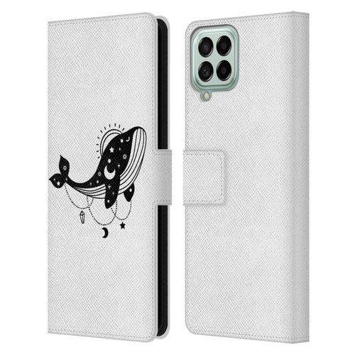 Haroulita Celestial Tattoo Whale Leather Book Wallet Case Cover For Samsung Galaxy M53 (2022)