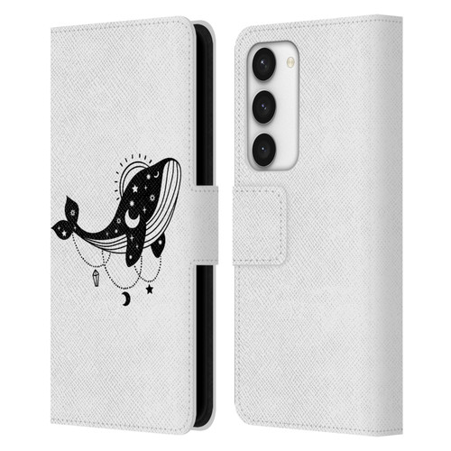 Haroulita Celestial Tattoo Whale Leather Book Wallet Case Cover For Samsung Galaxy S23 5G