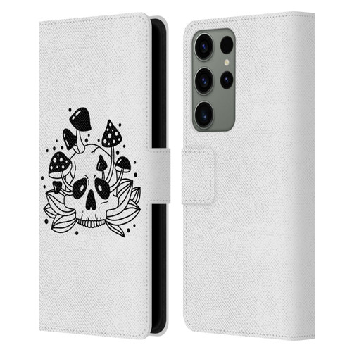 Haroulita Celestial Tattoo Skull Leather Book Wallet Case Cover For Samsung Galaxy S23 Ultra 5G