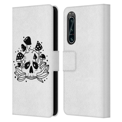 Haroulita Celestial Tattoo Skull Leather Book Wallet Case Cover For Sony Xperia 5 IV