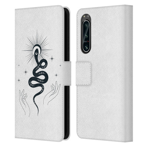 Haroulita Celestial Tattoo Snake Leather Book Wallet Case Cover For Sony Xperia 5 IV