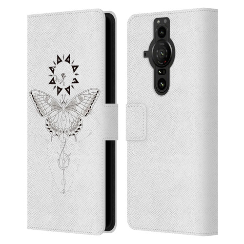 Haroulita Celestial Tattoo Butterfly And Sun Leather Book Wallet Case Cover For Sony Xperia Pro-I