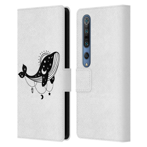 Haroulita Celestial Tattoo Whale Leather Book Wallet Case Cover For Xiaomi Mi 10 5G / Mi 10 Pro 5G