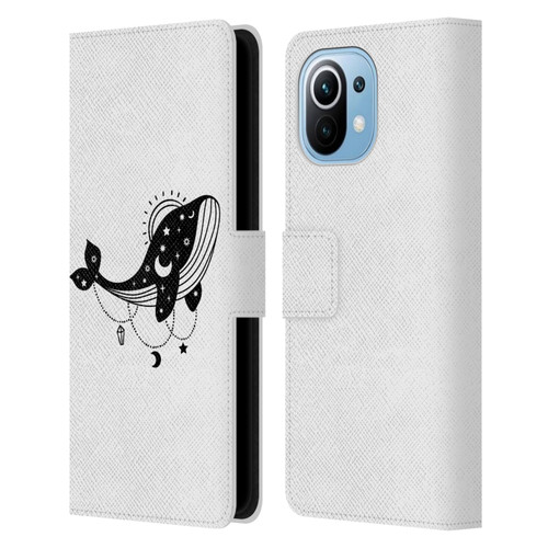 Haroulita Celestial Tattoo Whale Leather Book Wallet Case Cover For Xiaomi Mi 11