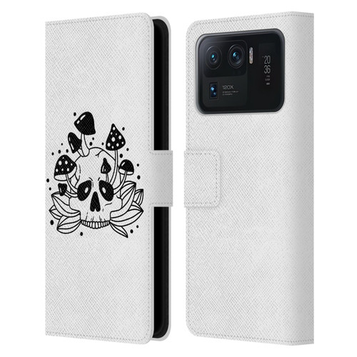 Haroulita Celestial Tattoo Skull Leather Book Wallet Case Cover For Xiaomi Mi 11 Ultra