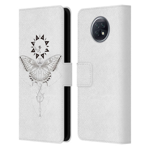 Haroulita Celestial Tattoo Butterfly And Sun Leather Book Wallet Case Cover For Xiaomi Redmi Note 9T 5G