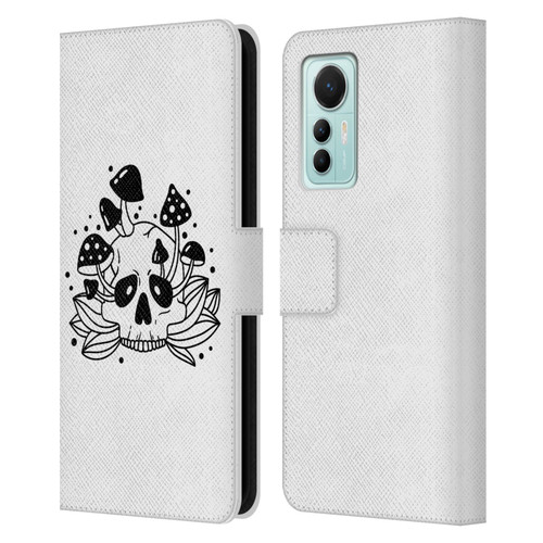 Haroulita Celestial Tattoo Skull Leather Book Wallet Case Cover For Xiaomi 12 Lite