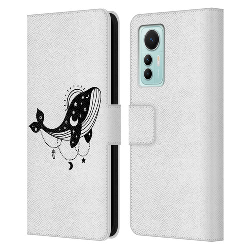 Haroulita Celestial Tattoo Whale Leather Book Wallet Case Cover For Xiaomi 12 Lite