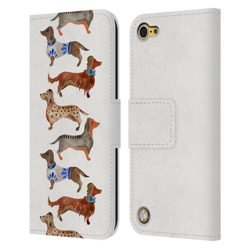 Cat Coquillette Animals Dachshunds Leather Book Wallet Case Cover For Apple iPod Touch 5G 5th Gen