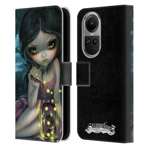 Strangeling Art Fireflies in Summer Leather Book Wallet Case Cover For OPPO Reno10 5G / Reno10 Pro 5G