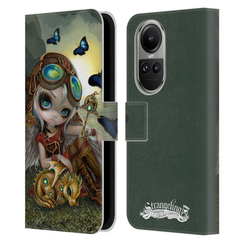 Strangeling Dragon Steampunk Fairy Leather Book Wallet Case Cover For OPPO Reno10 5G / Reno10 Pro 5G