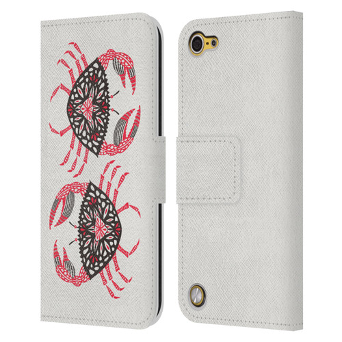 Cat Coquillette Sea Pink Crab Leather Book Wallet Case Cover For Apple iPod Touch 5G 5th Gen