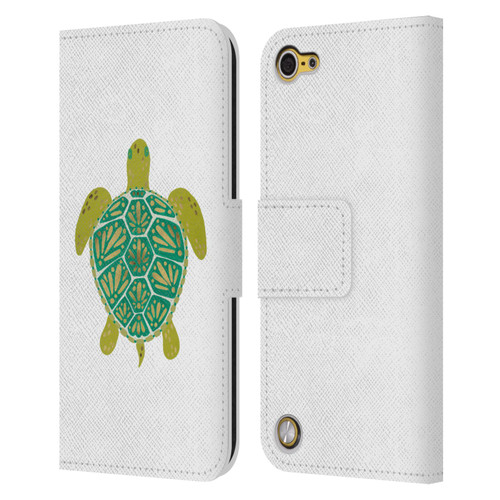 Cat Coquillette Sea Turtle Green Leather Book Wallet Case Cover For Apple iPod Touch 5G 5th Gen