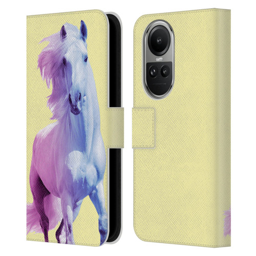 Mark Ashkenazi Pastel Potraits Yellow Horse Leather Book Wallet Case Cover For OPPO Reno10 5G / Reno10 Pro 5G