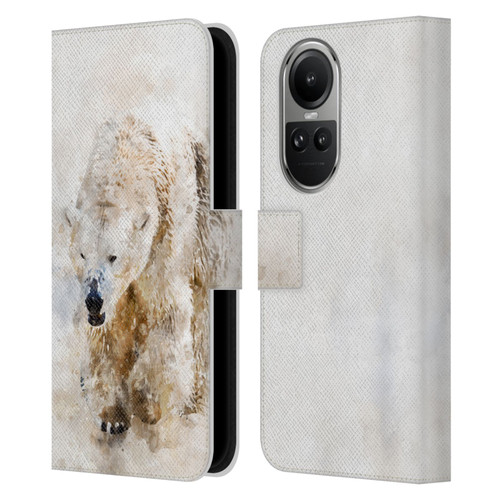 Simone Gatterwe Animals 2 Abstract Polar Bear Leather Book Wallet Case Cover For OPPO Reno10 5G / Reno10 Pro 5G